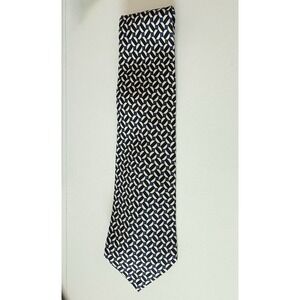 Polo Ralph Lauren Tie Mens Blue Geometric Printed 100% Silk Made In USA Necktie